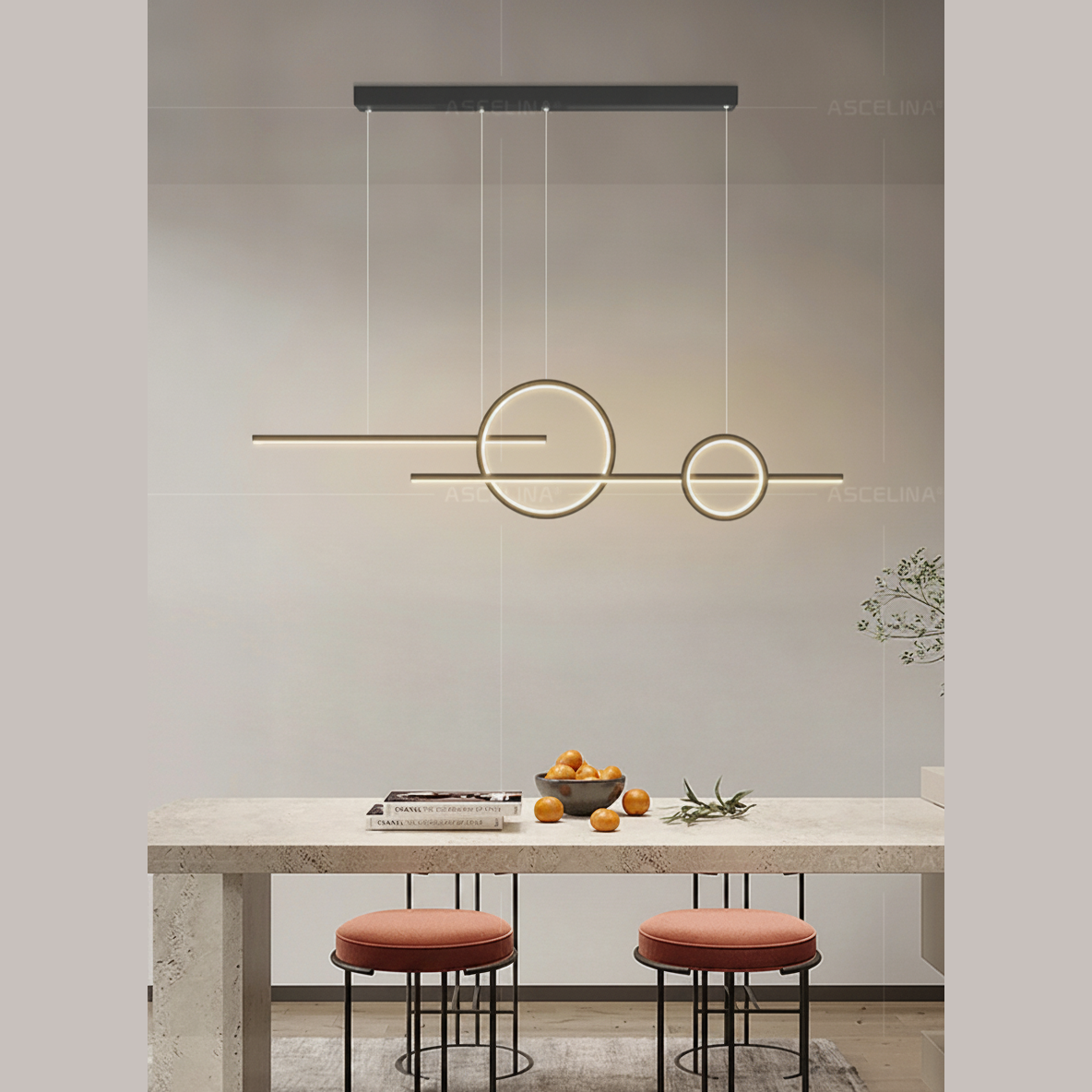 Suspension Linéaire en Aluminium à LED