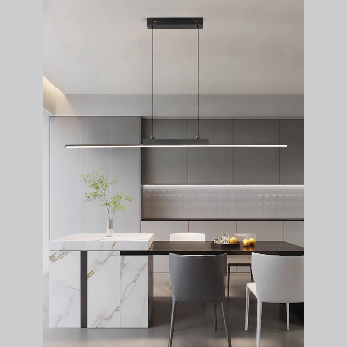 Suspension Linéaire en Aluminium à LED
