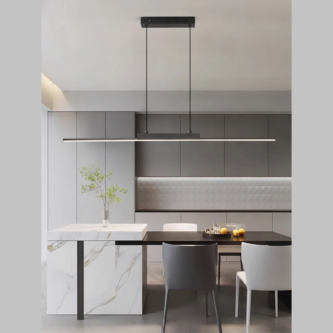 Suspension Linéaire en Aluminium à LED