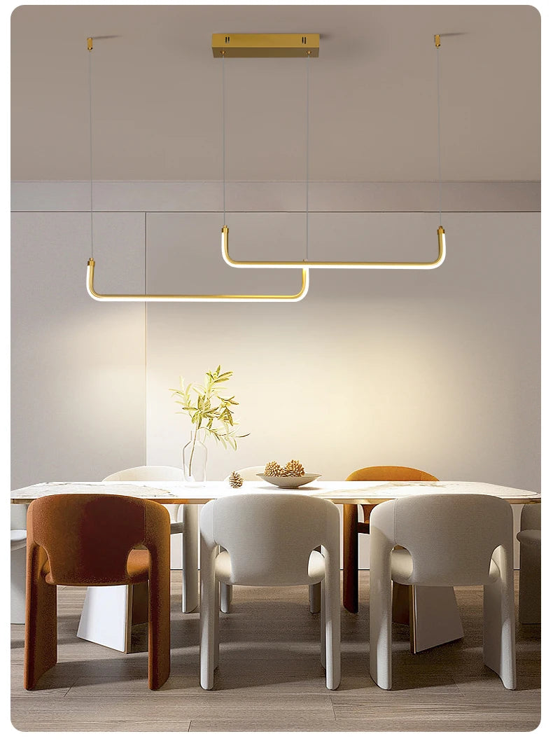 Suspension Linéaire en Aluminium et Fer Design Moderne