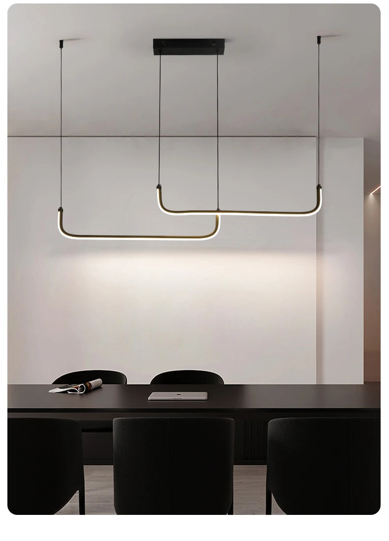 Suspension Linéaire en Aluminium et Fer Design Moderne