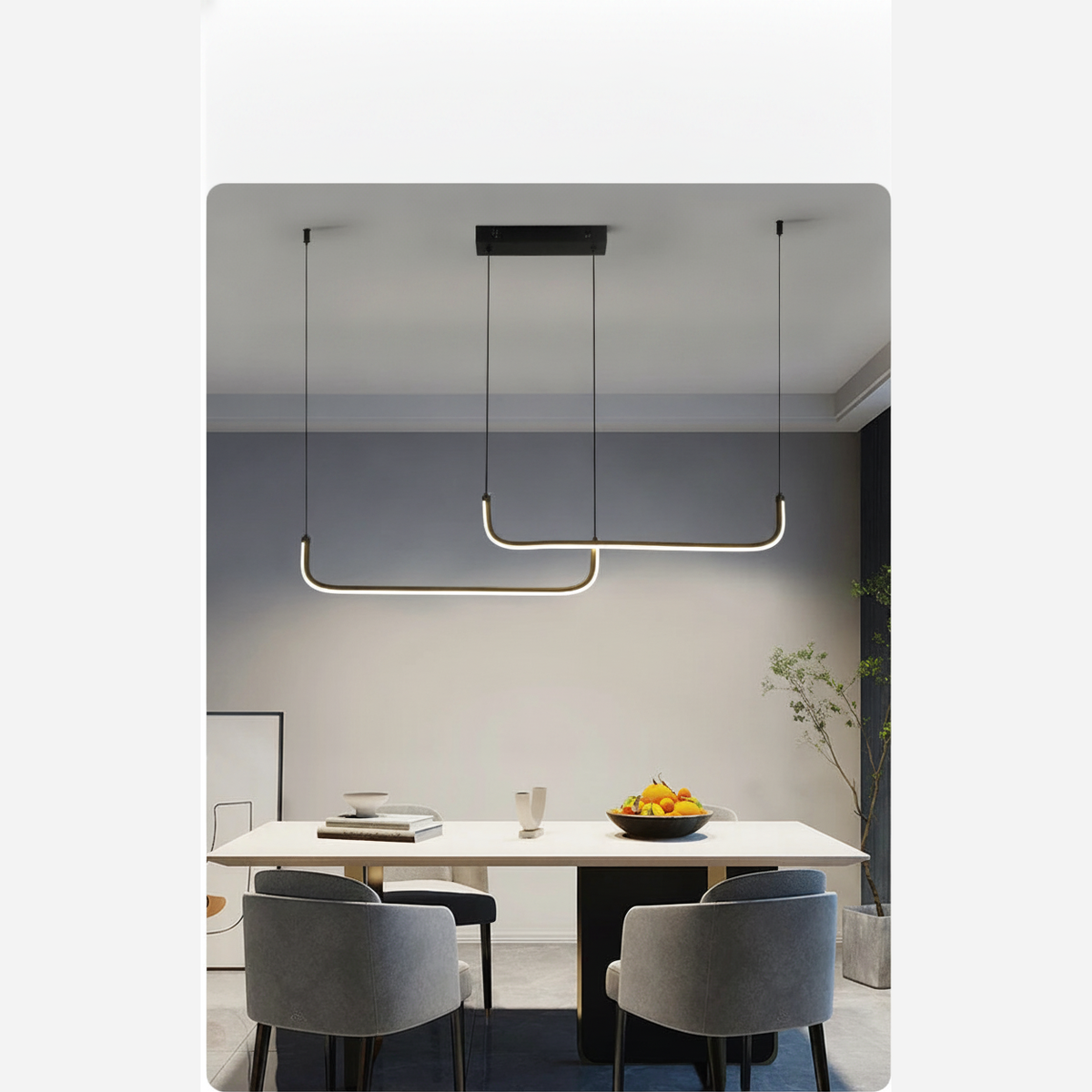 Suspension Linéaire en Aluminium et Fer Design Moderne