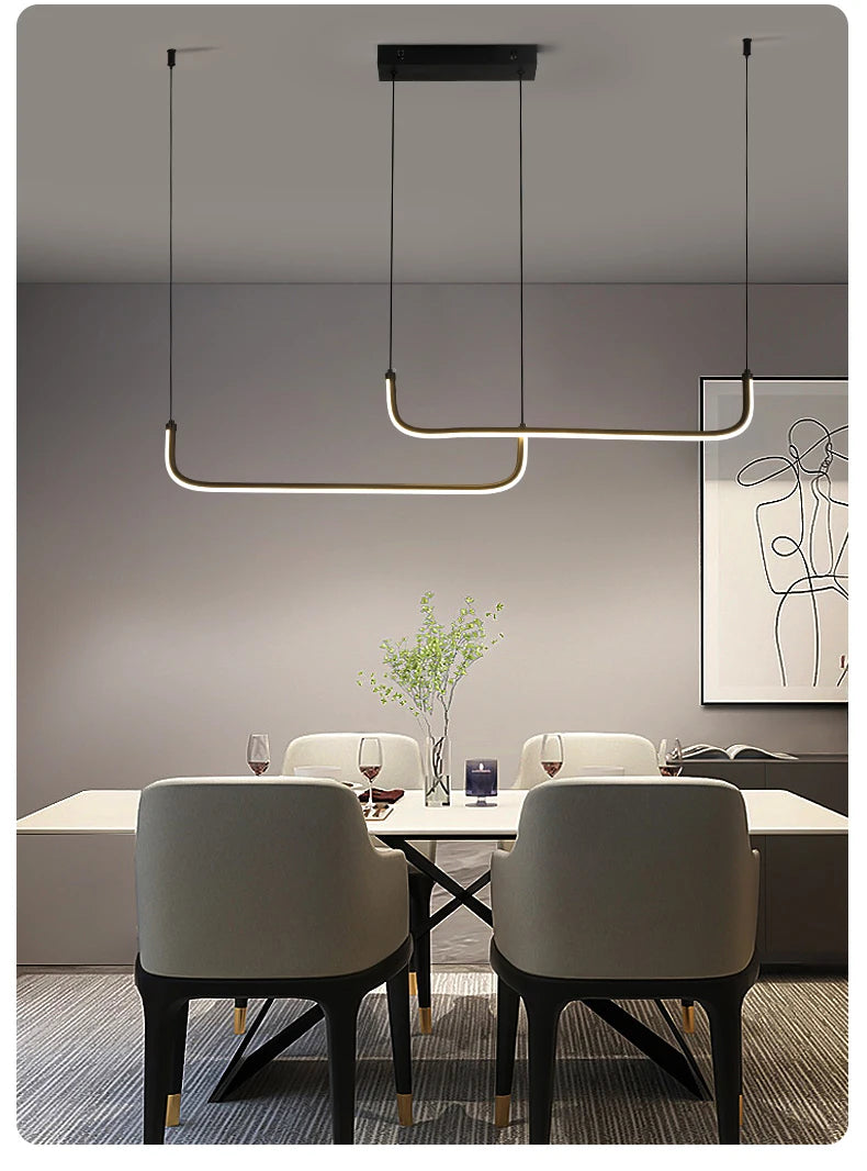 Suspension Linéaire en Aluminium et Fer Design Moderne