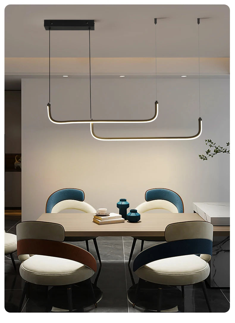 Suspension Linéaire en Aluminium et Fer Design Moderne