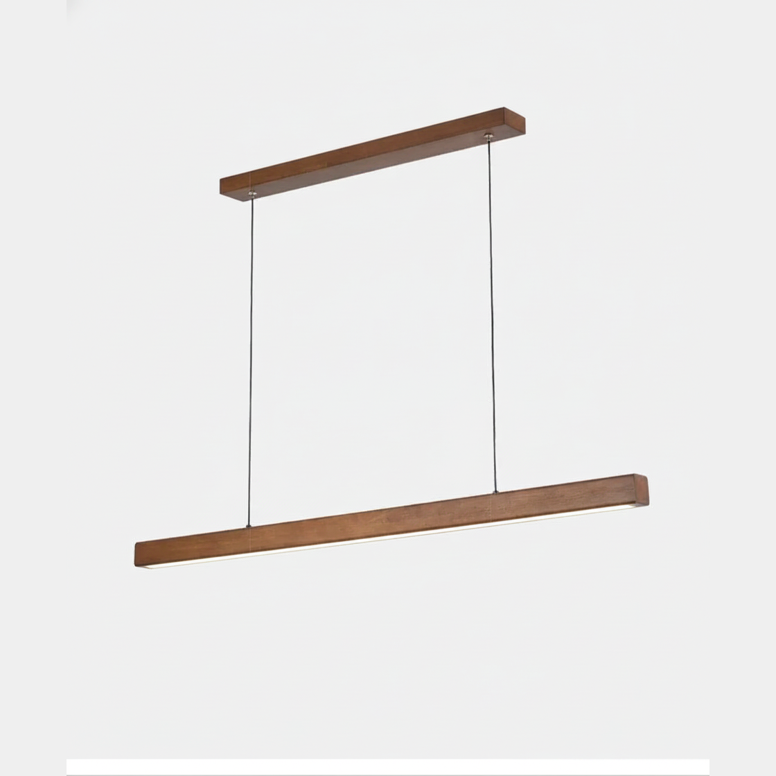 Suspension Linéaire en Bois à LED Design Moderne