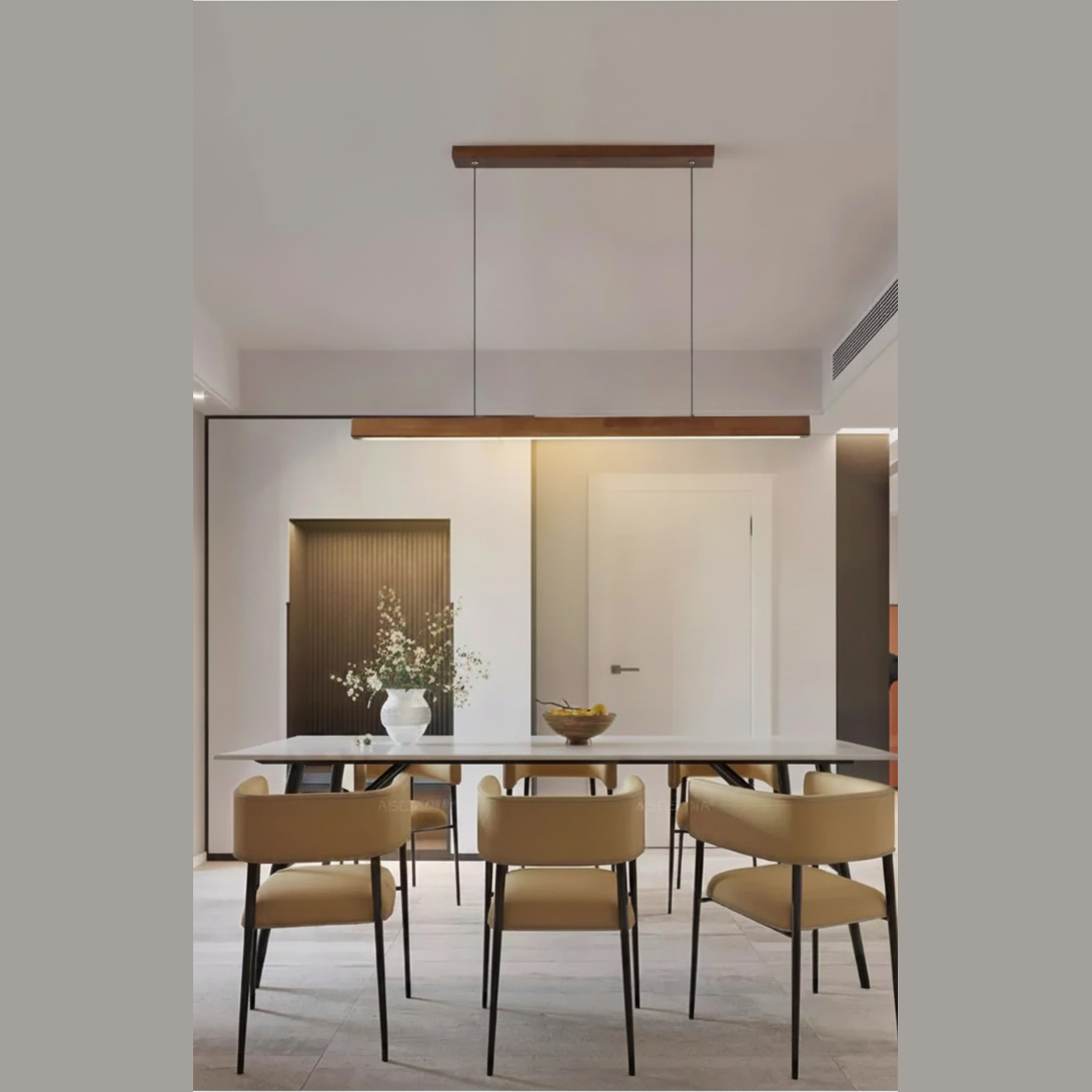 Suspension Linéaire en Bois Design Moderne