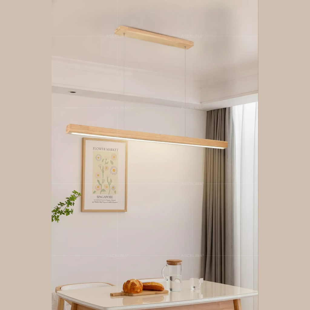 Suspension Linéaire en Bois Design Moderne