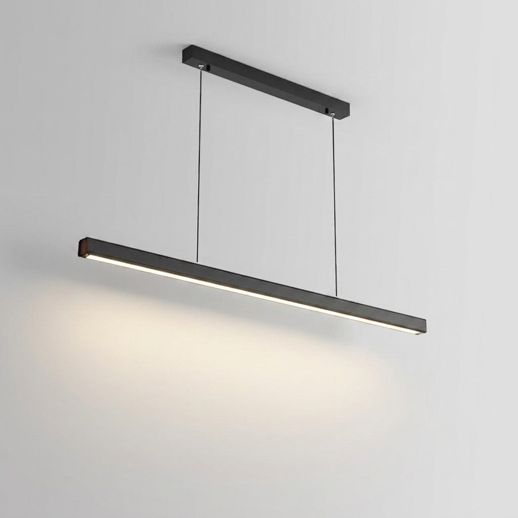 Suspension linéaire en bois et métal design moderne