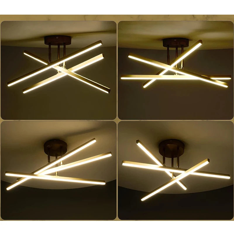 Suspension Linéaire en Métal à LED Design Moderne