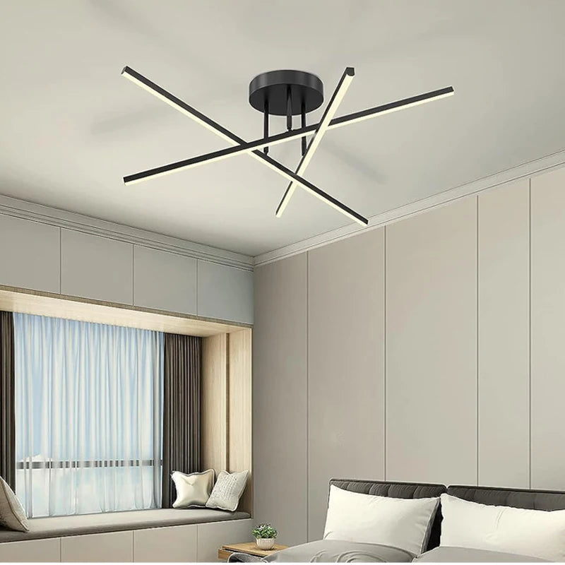 Suspension Linéaire en Métal à LED Design Moderne