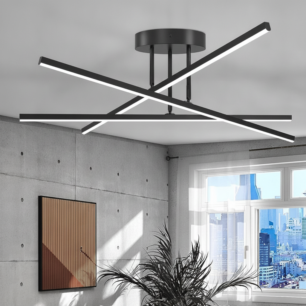 Suspension Linéaire en Métal à LED Design Moderne