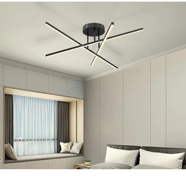 Suspension Linéaire en Métal à LED Design Moderne