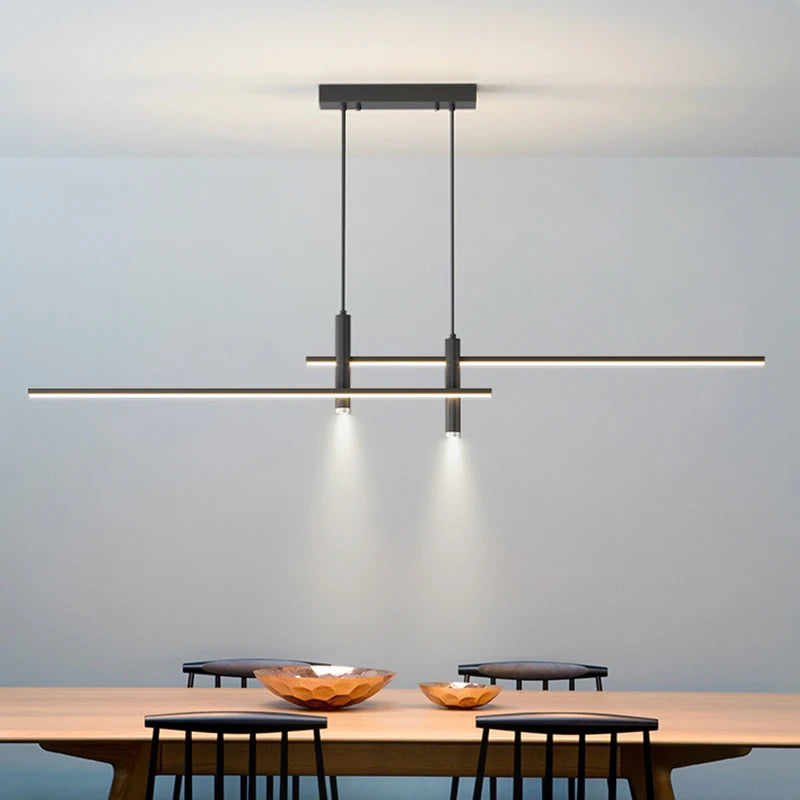 Suspension Linéaire en Métal Design Moderne Image