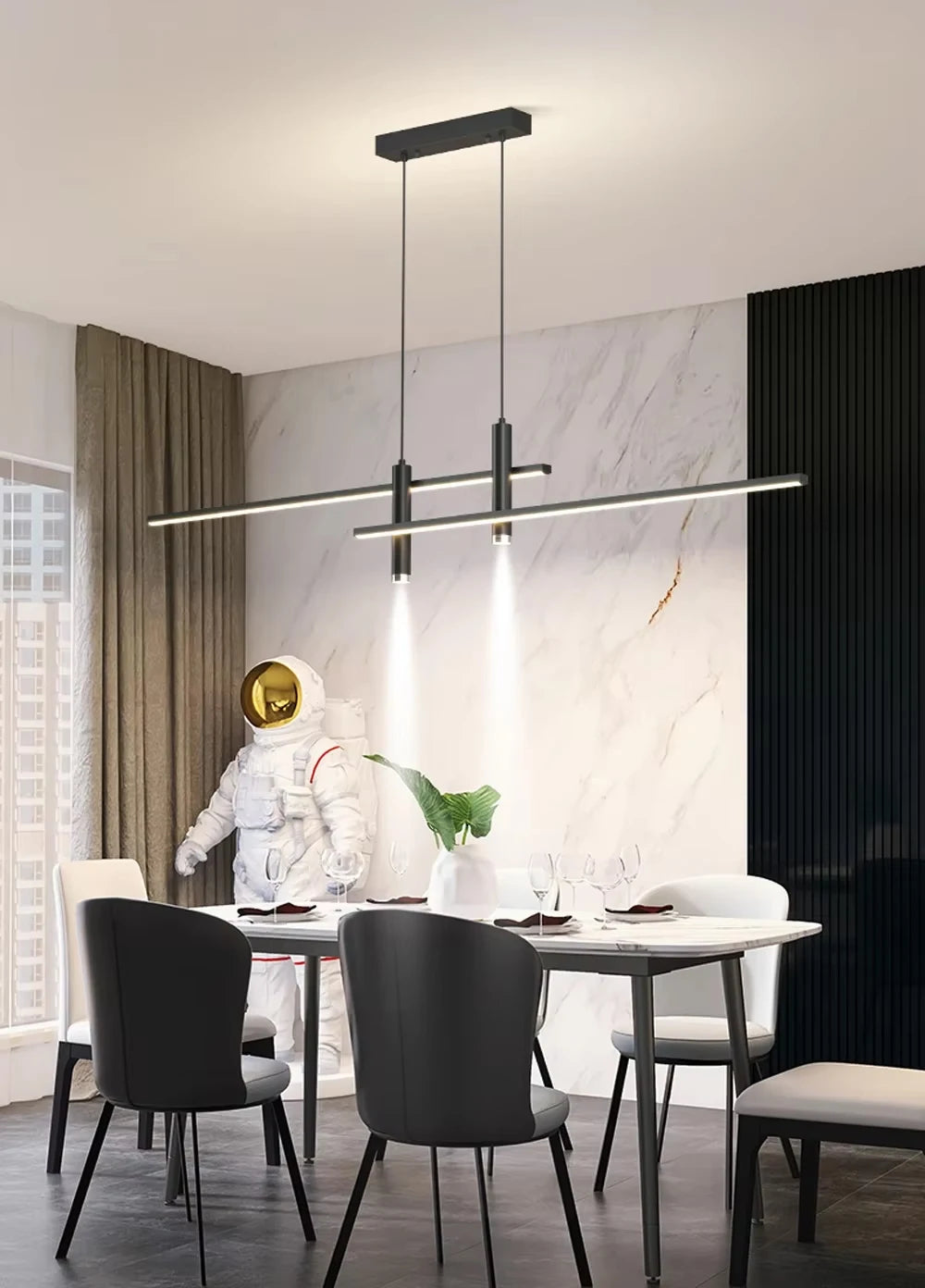 Suspension Linéaire en Métal Design Moderne