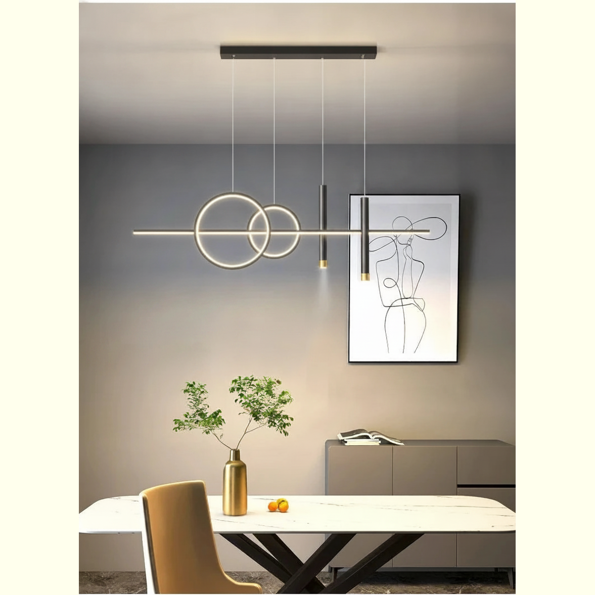 Suspension Linéaire en Métal Design Moderne