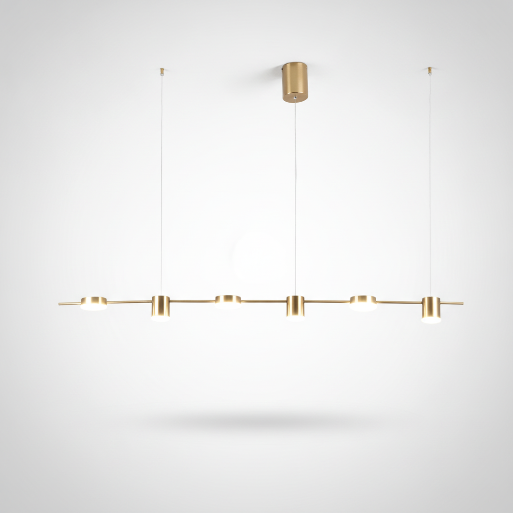 Suspension Linéaire en Métal et Laiton Design Moderne
