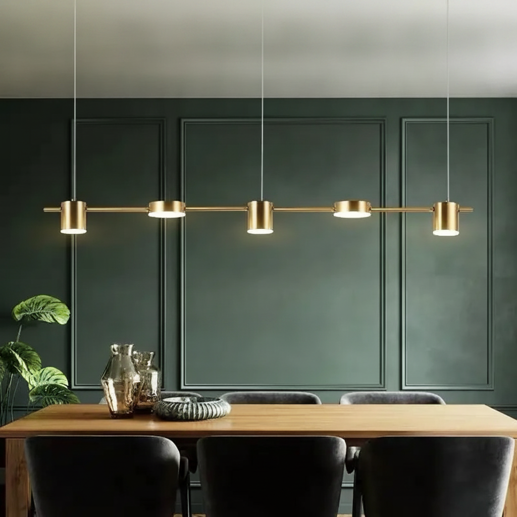 Suspension Linéaire en Métal et Laiton Design Moderne
