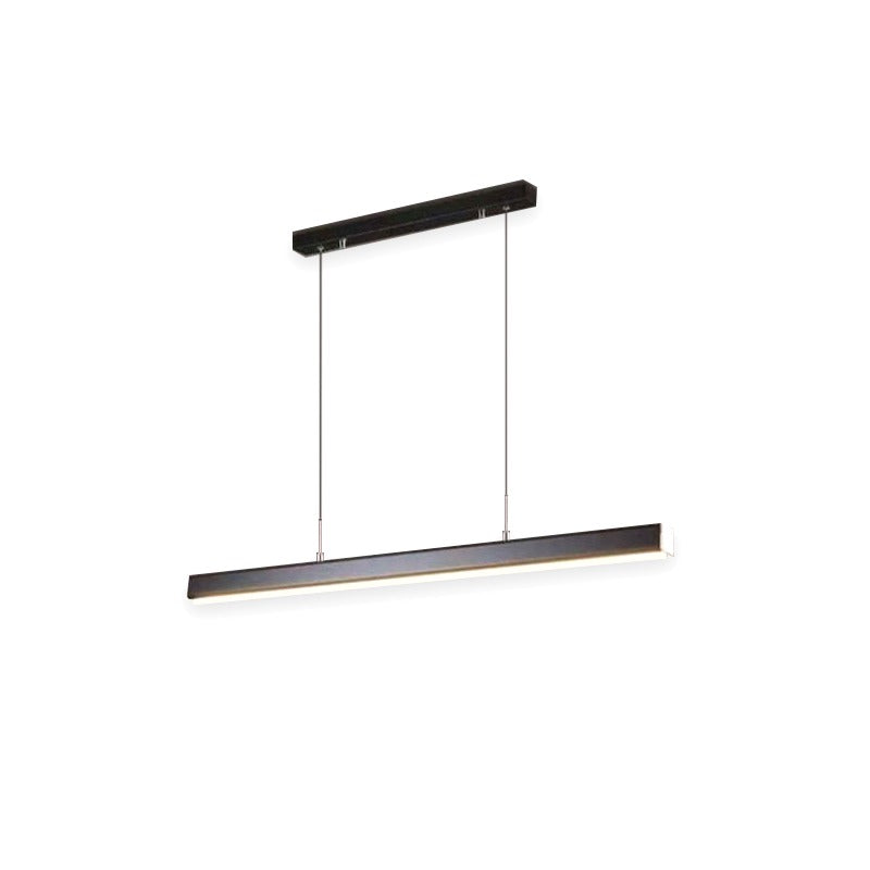 Suspension Linéaire Noire Moderne en Métal et Acrylique
