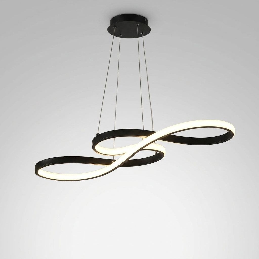 Suspension LED Forme Infini Noire Design Moderne - Noir 100CM Dimmable avec télécommande