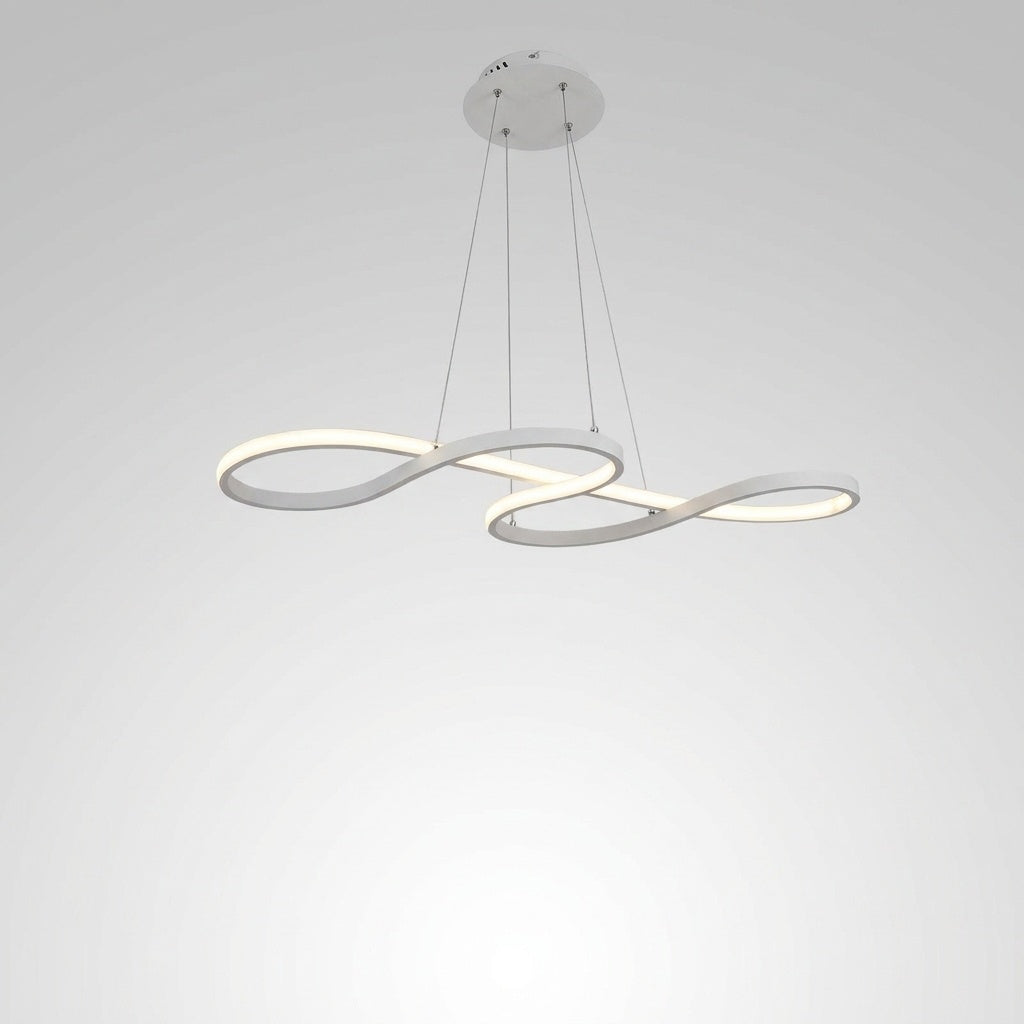 Suspension LED Forme Infini Noire Design Moderne - blanc 100CM Dimmable avec télécommande