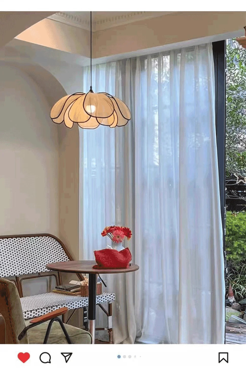 Suspension Lotus Tressé Crème Design Rétro