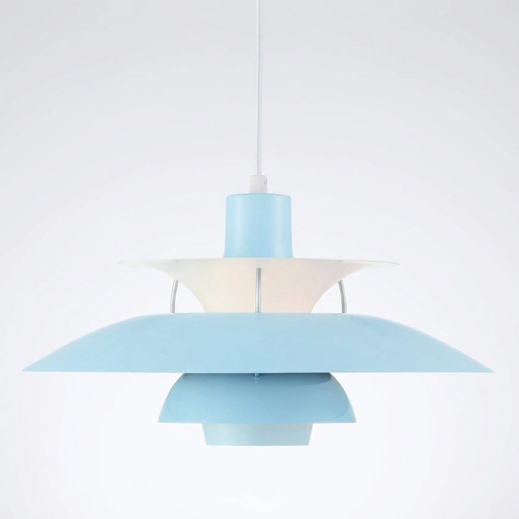 Suspension Macaron Métal Scandinave - Bleu pur 50CM Blanc