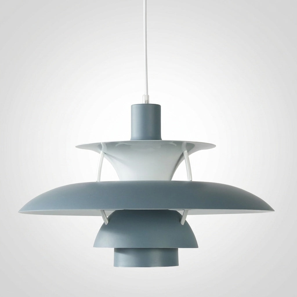 Suspension Macaron Métal Scandinave - Gris pur 50CM Blanc