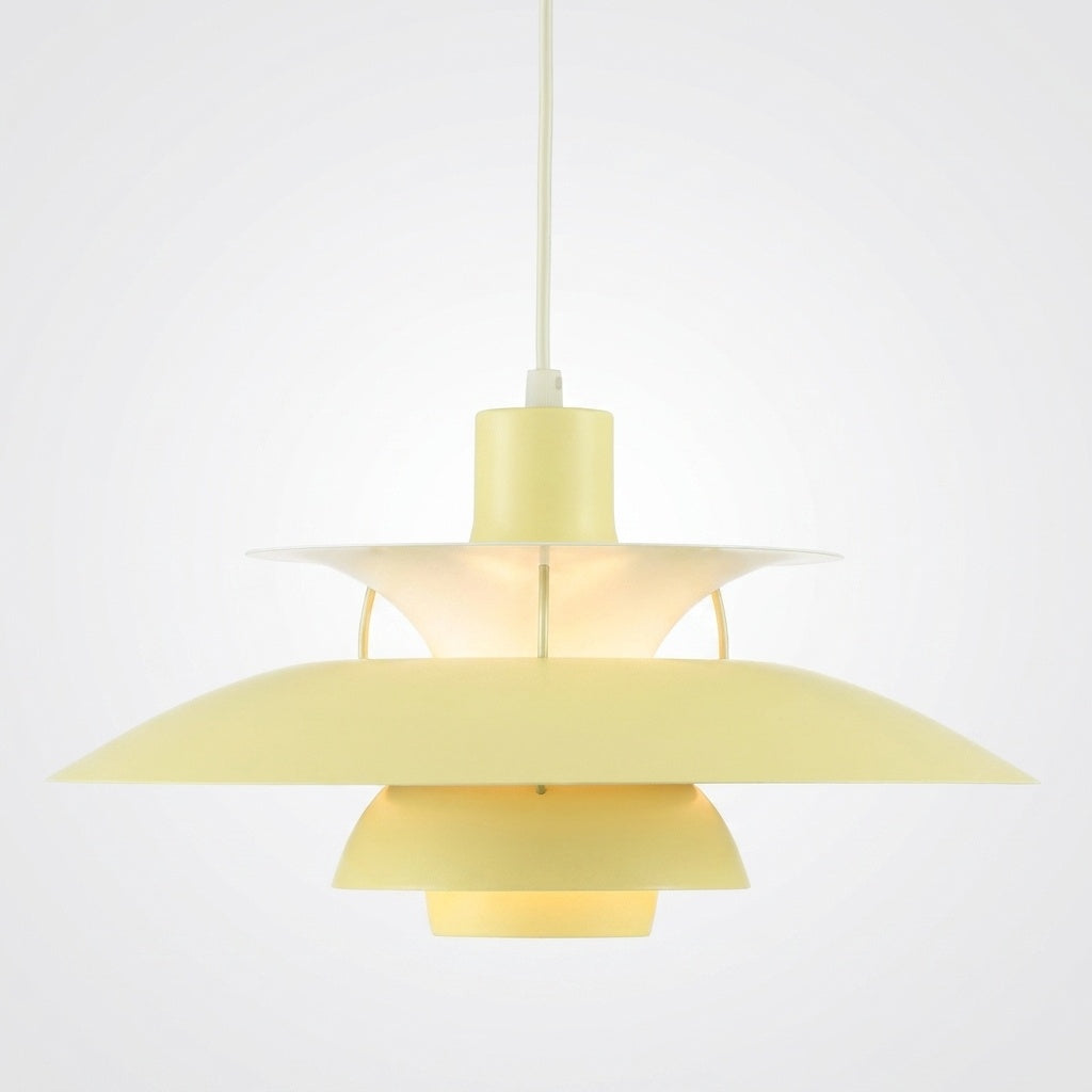 Suspension Macaron Métal Scandinave - Jaune pur 50CM Blanc