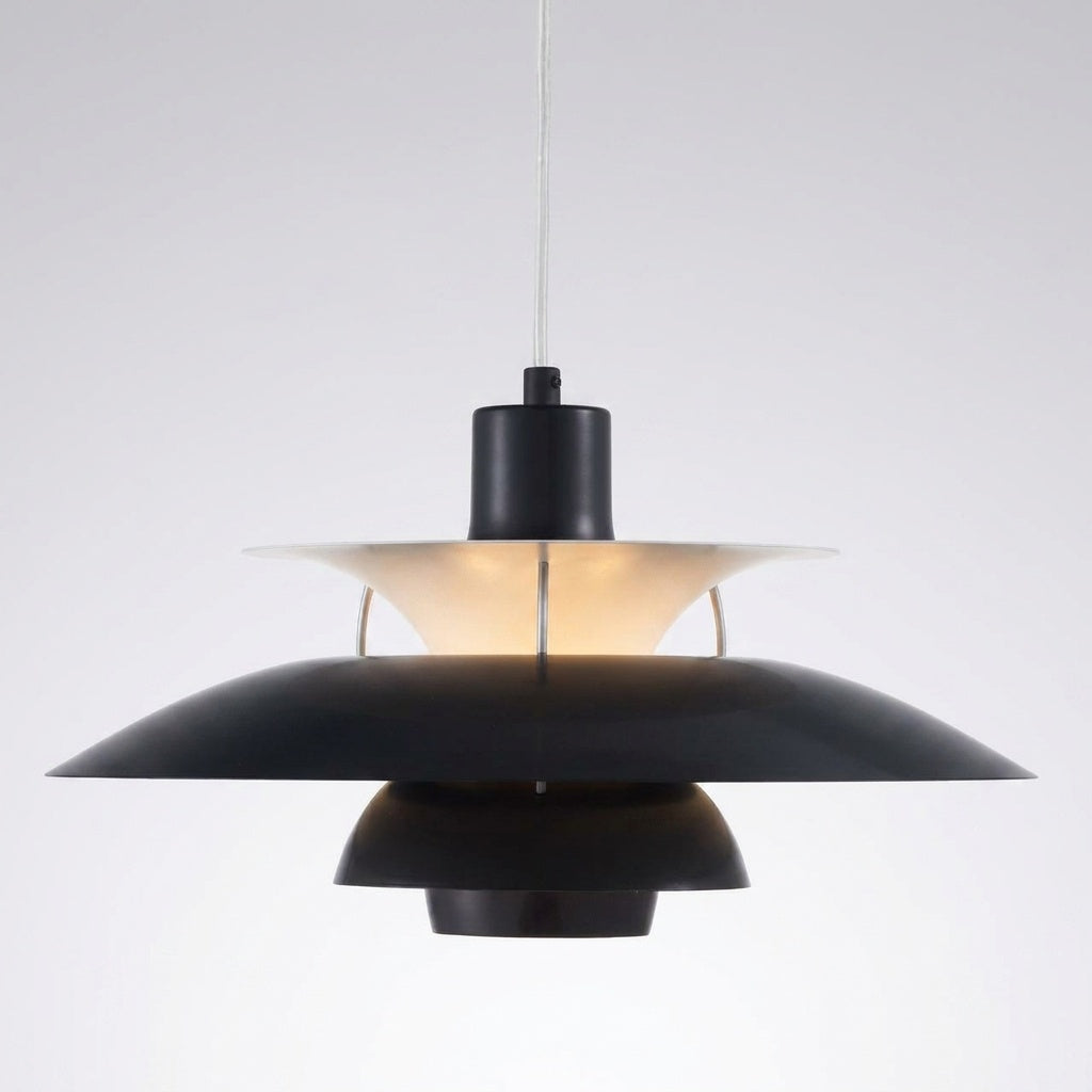 Suspension Macaron Métal Scandinave - Noir pur 50CM Blanc
