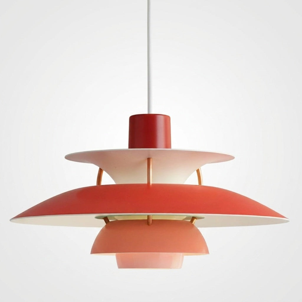 Suspension Macaron Métal Scandinave - Nuances de rouge 50CM Blanc