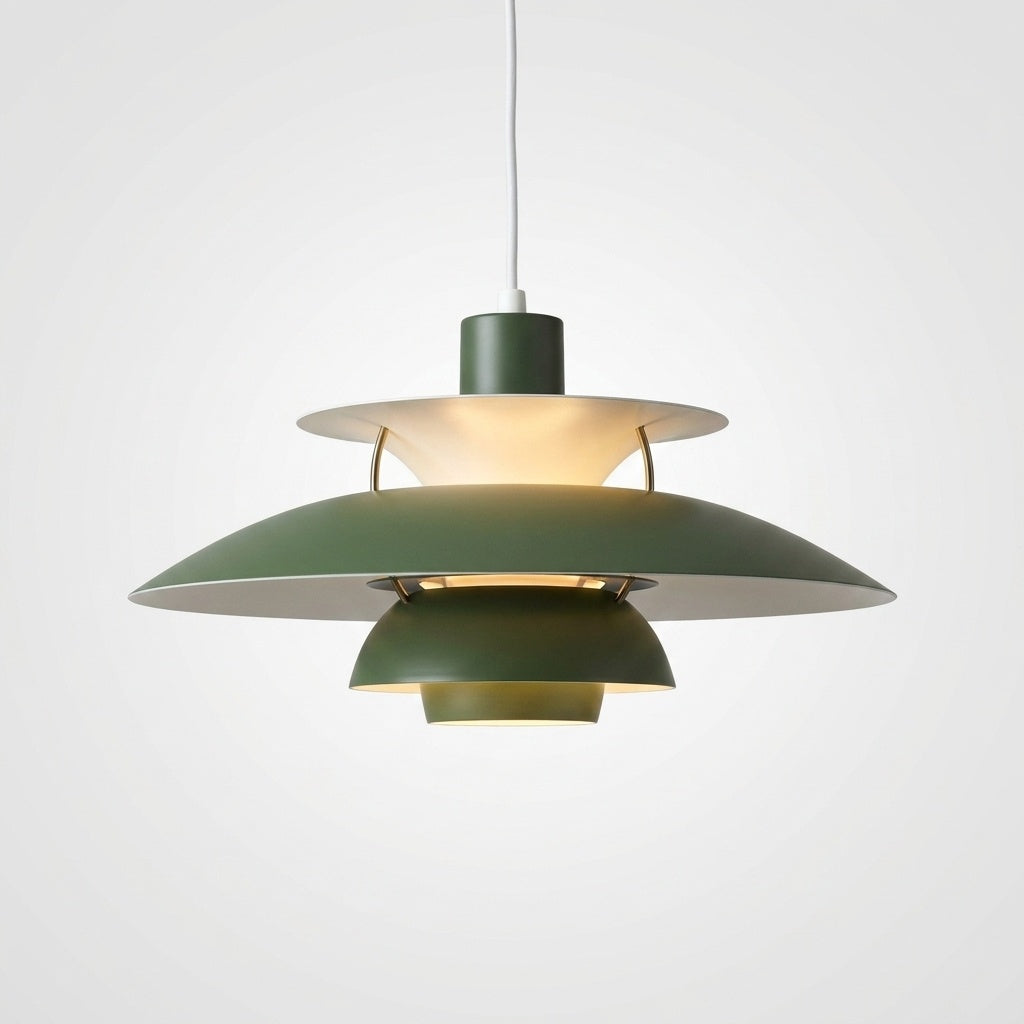 Suspension Macaron Métal Scandinave - Nuances de vert 50CM Blanc