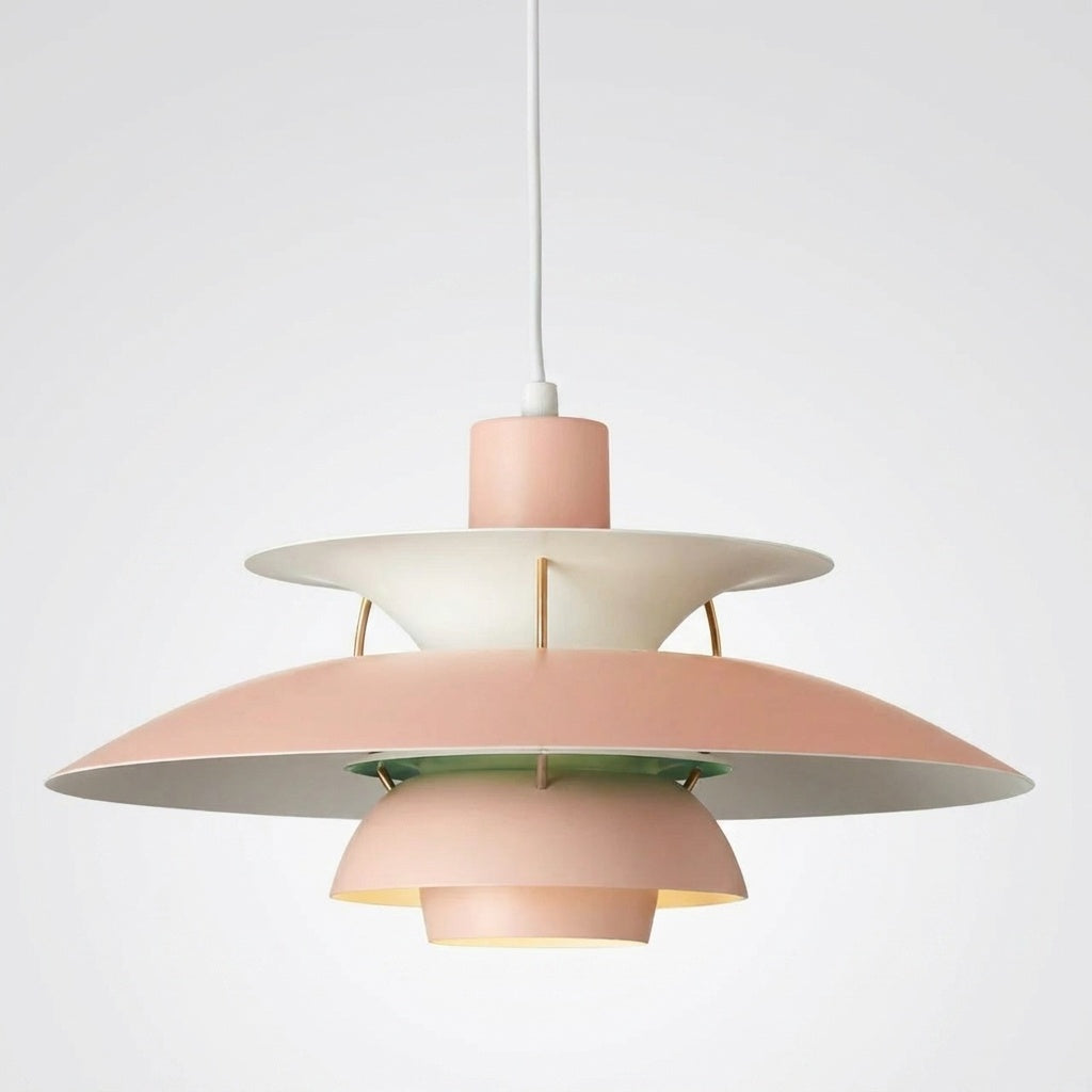 Suspension Macaron Métal Scandinave - Rose pur 50CM Blanc
