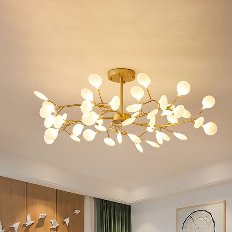 Lustre nordique branches noir et or grande taille 115 cm