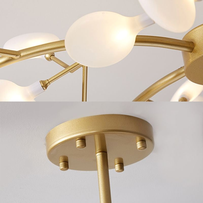 Lustre nordique branches noir et or variante acrylique translucide