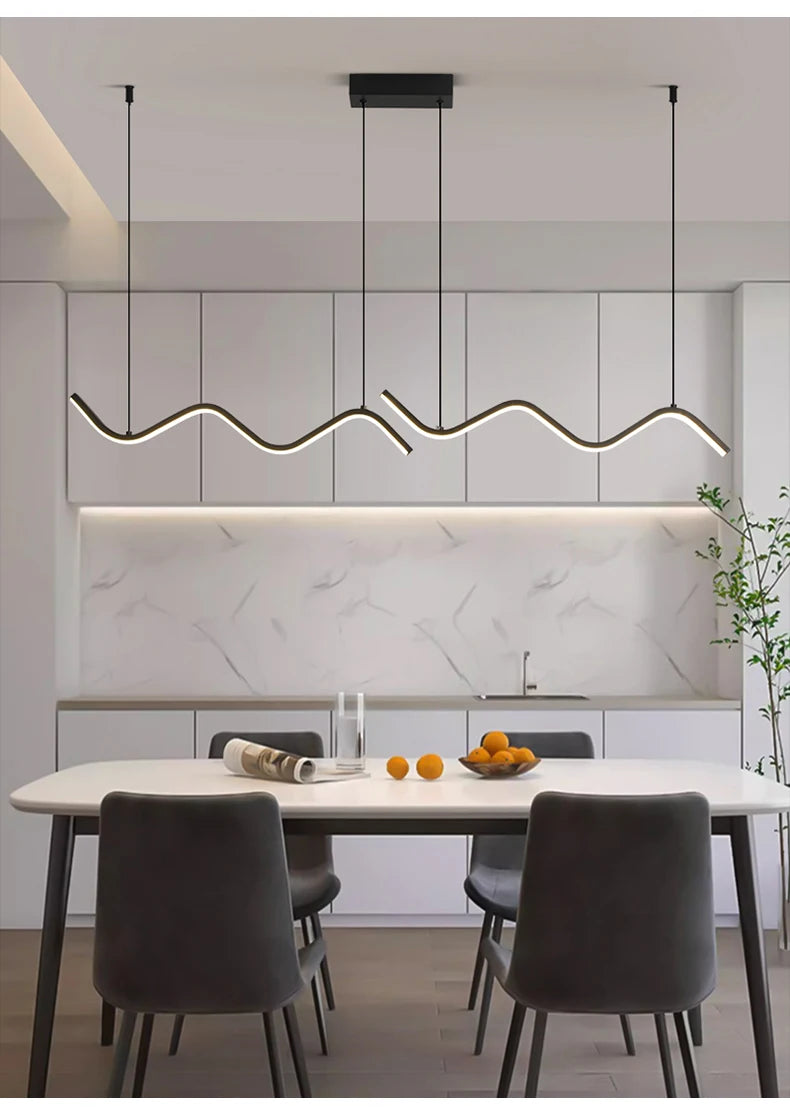 Suspension Ondulée en Aluminium Design Moderne