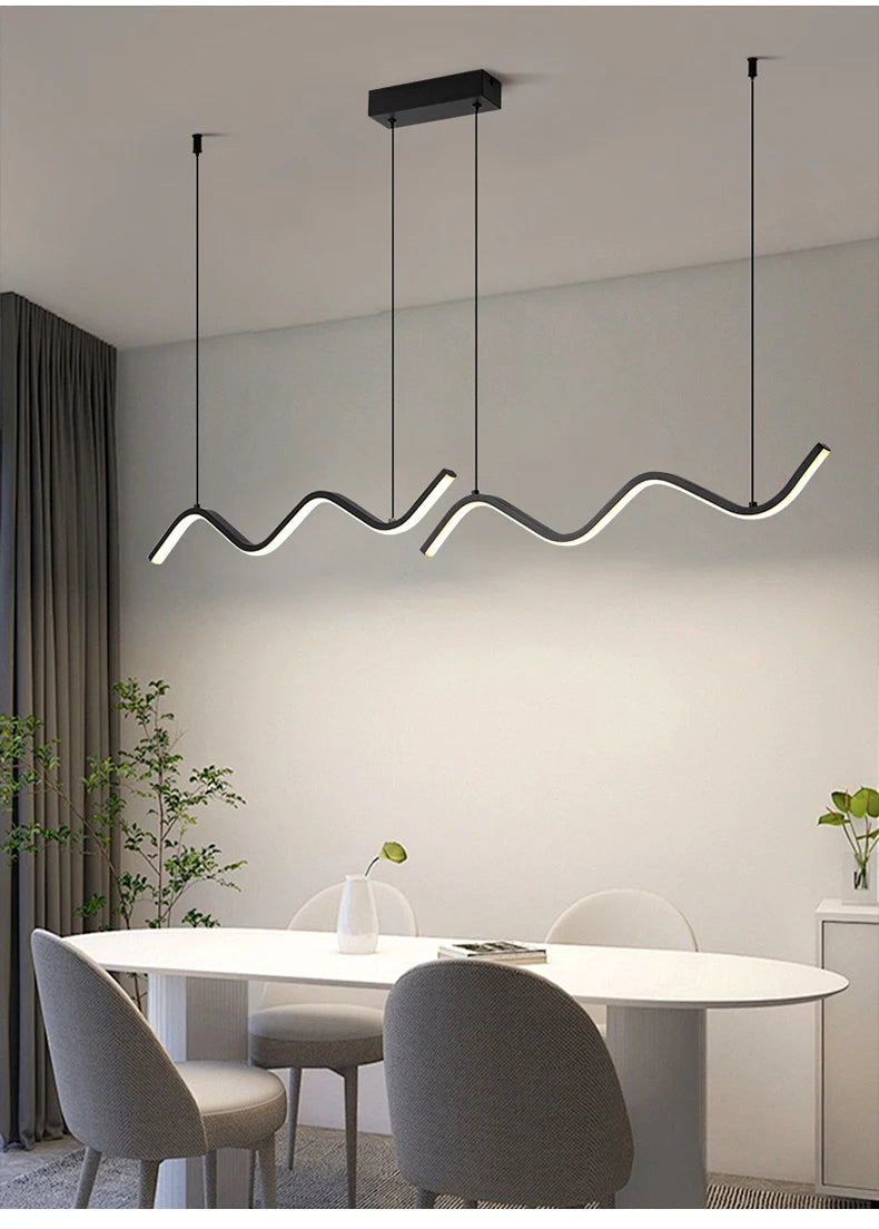 Suspension Ondulée en Aluminium Design Moderne