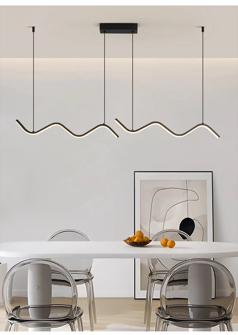 Suspension Ondulée en Aluminium Design Moderne
