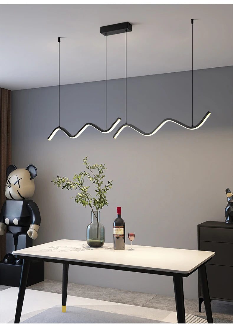 Suspension Ondulée en Aluminium Design Moderne