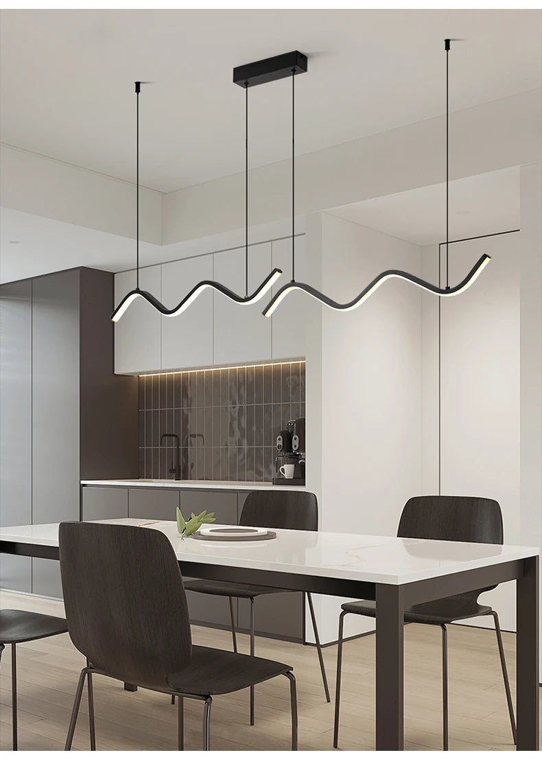 Suspension Ondulée en Aluminium Design Moderne