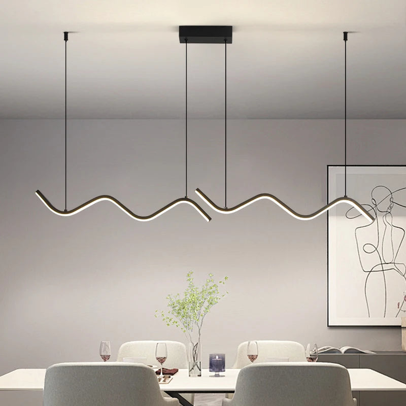 Suspension Ondulée en Aluminium Design Moderne