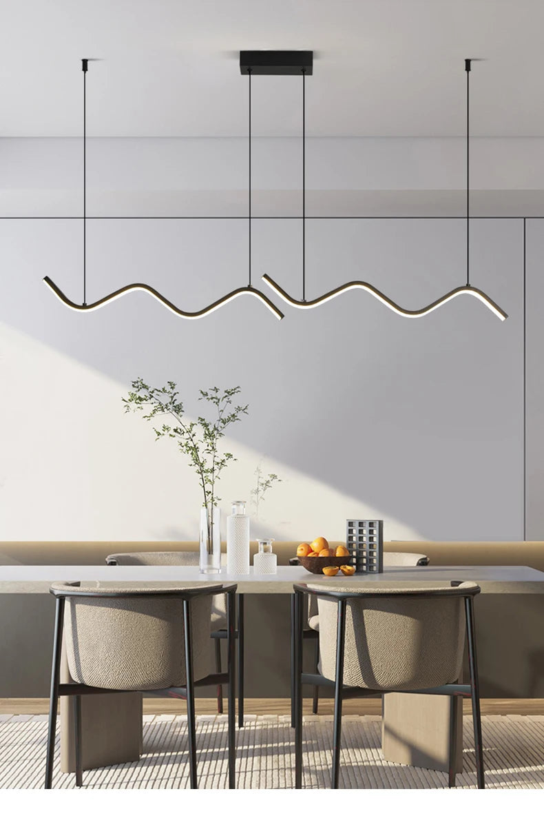 Suspension Ondulée en Aluminium Design Moderne