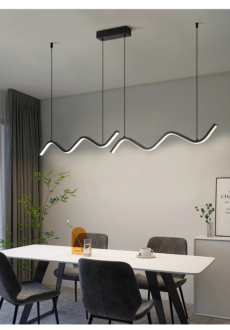 Suspension Ondulée en Aluminium Design Moderne