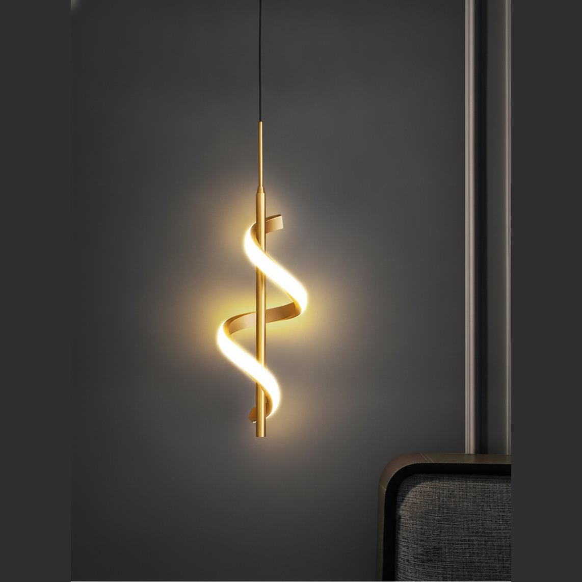 Suspension Ondulée en Métal Design Moderne
