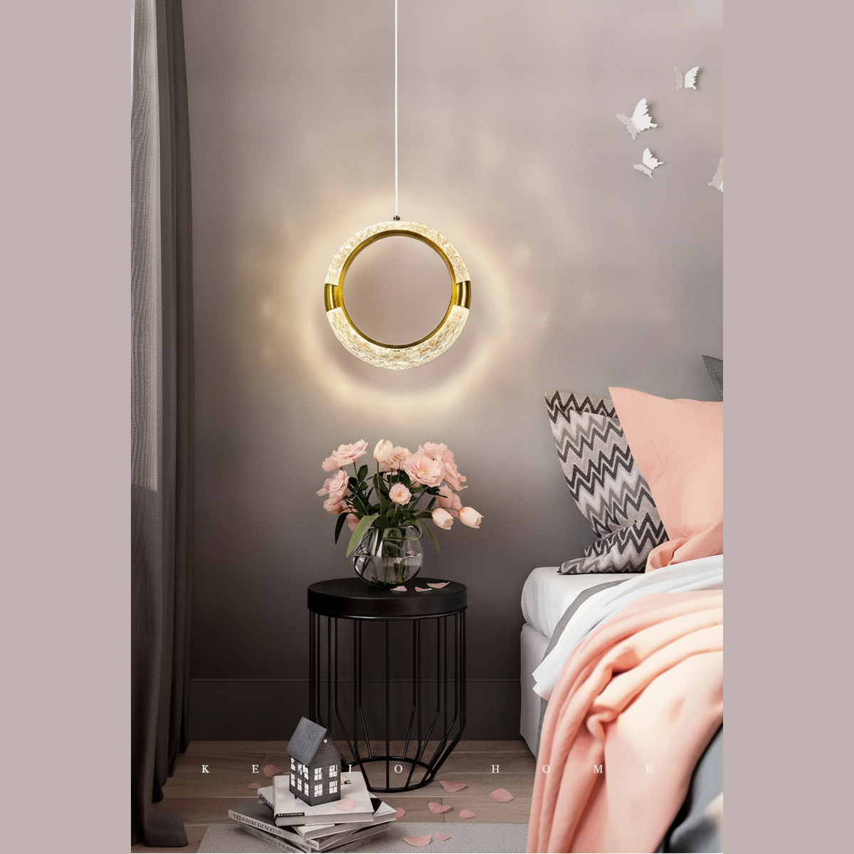 Suspension Ovale en Cristal Design Moderne