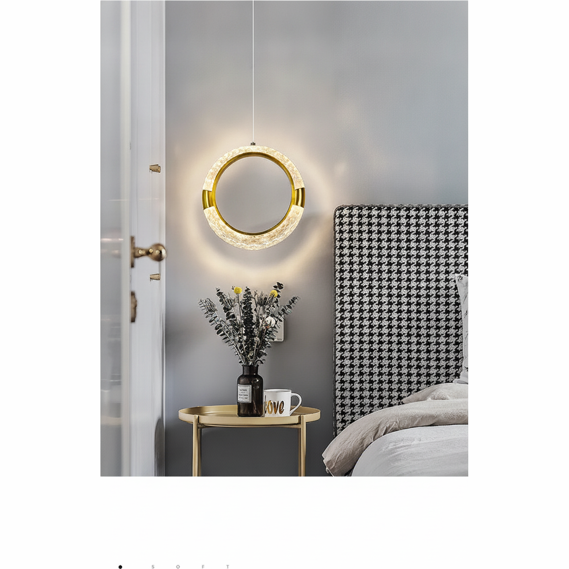 Suspension Ovale en Cristal Design Moderne
