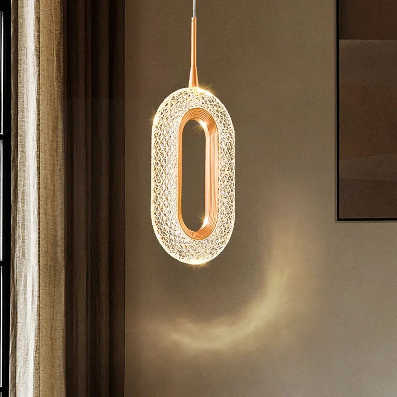 Suspension Ovale en Cristal Design Moderne