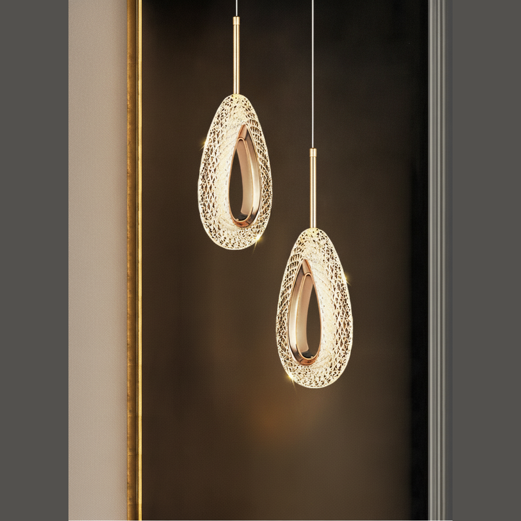 Suspension Ovale en Cristal Design Moderne