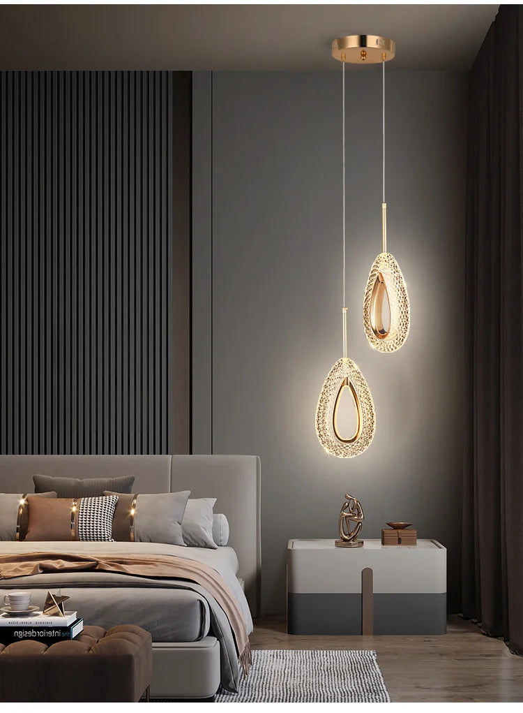 Suspension Ovale en Cristal Design Moderne