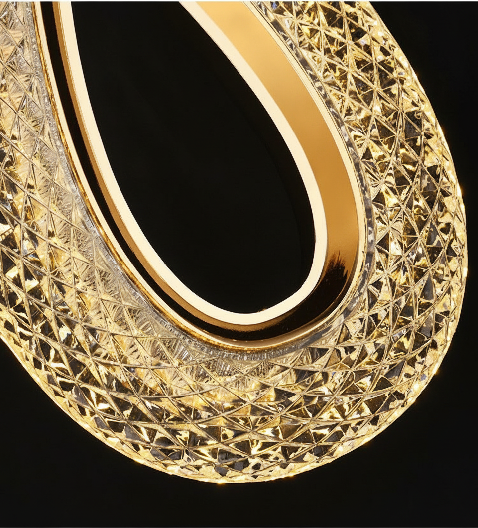 Suspension Ovale en Cristal Design Moderne