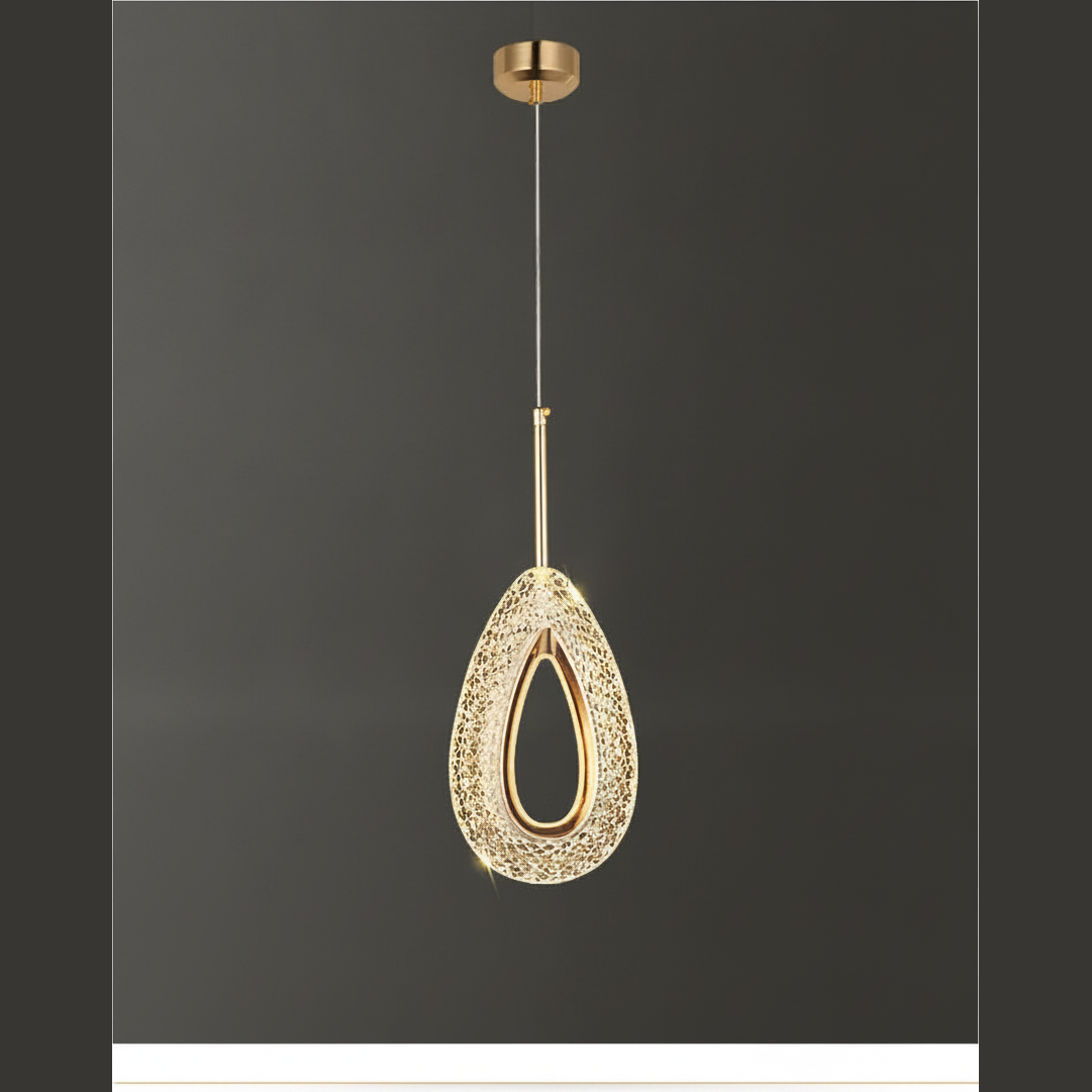 Suspension Ovale en Cristal Design Moderne